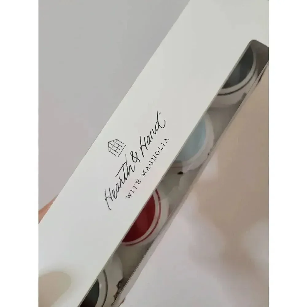 NWT Hearth and Hand Magnolia Ceramic Winter Scene Christmas Tree Ornament Set (4